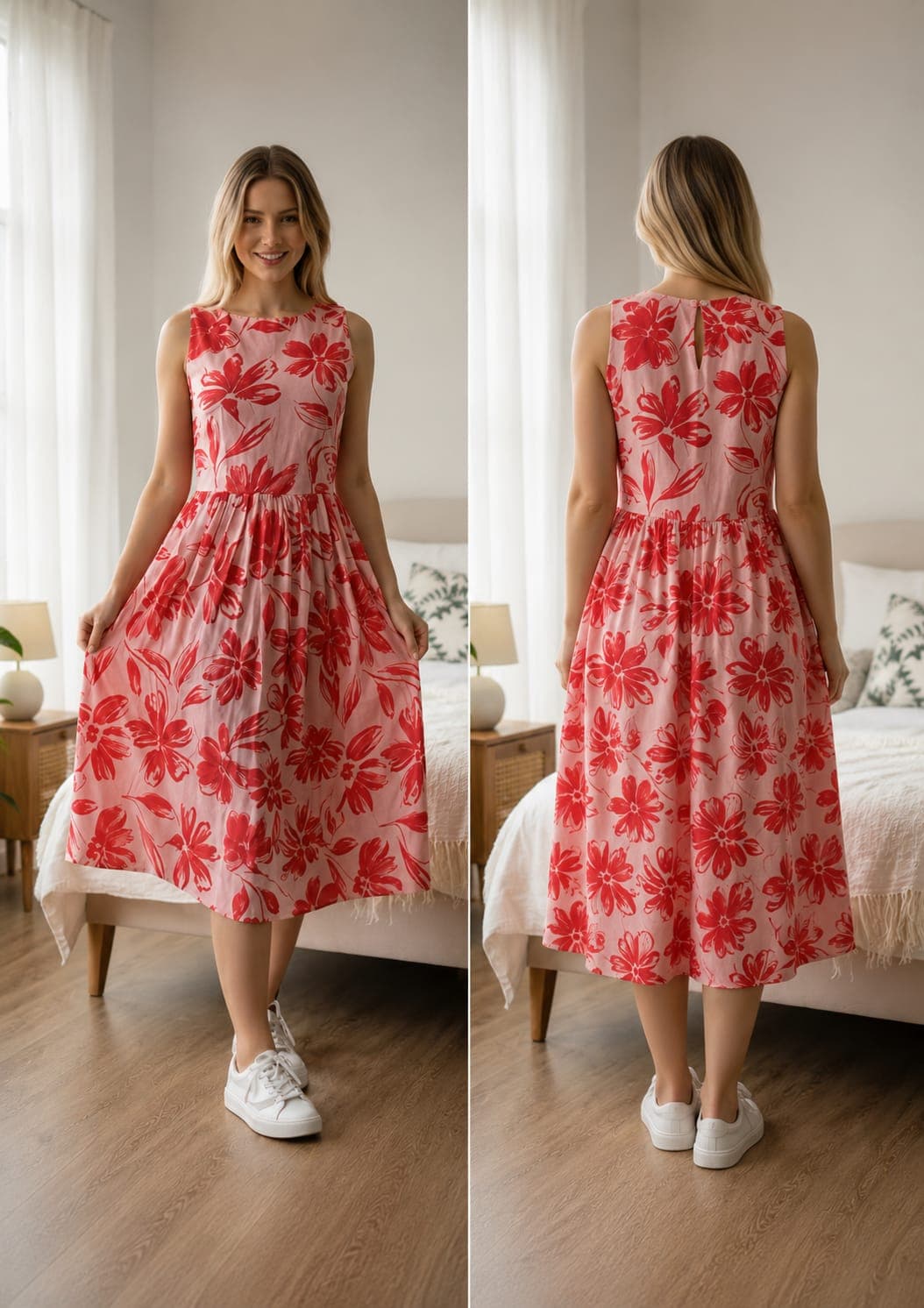 Pink floral dress