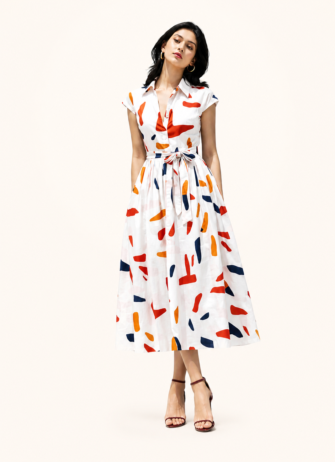 The Artful Dress – Abstract Print Shirt Dress