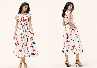 The Artful Dress – Abstract Print Shirt Dress